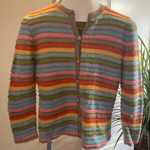 Vintage Eastmoor Cardigan Button Down Sweater Textured Loop Yarn
